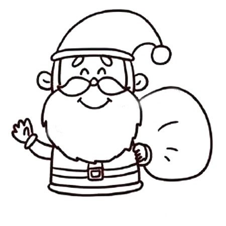 简笔画圣诞老人的画法 怎样画圣诞老人简笔画步骤图片大全