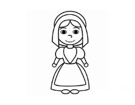 修女简笔画 卡通修女简笔画的画法步骤教程