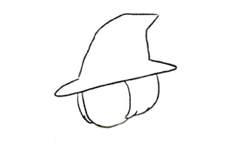 【小魔女简笔画】骑扫帚的小魔女线描简笔画步骤图解教程