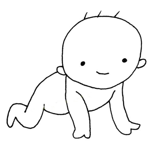 【简笔画婴儿的画法】一组可爱的小婴儿简笔画图片