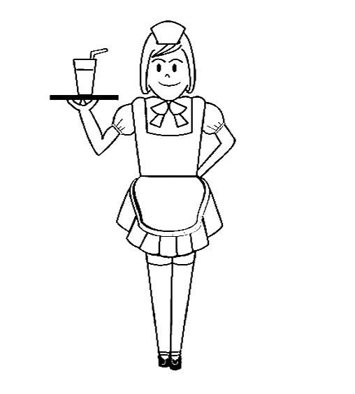 【女服务员简笔画】女服务员如何画,简笔画女服务员的画法