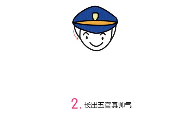 【警察简笔画教程】敬礼的警察简笔画步骤图片大全
