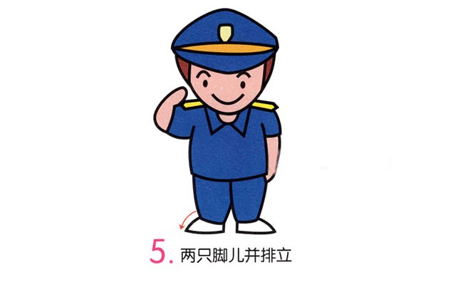 【警察简笔画教程】敬礼的警察简笔画步骤图片大全