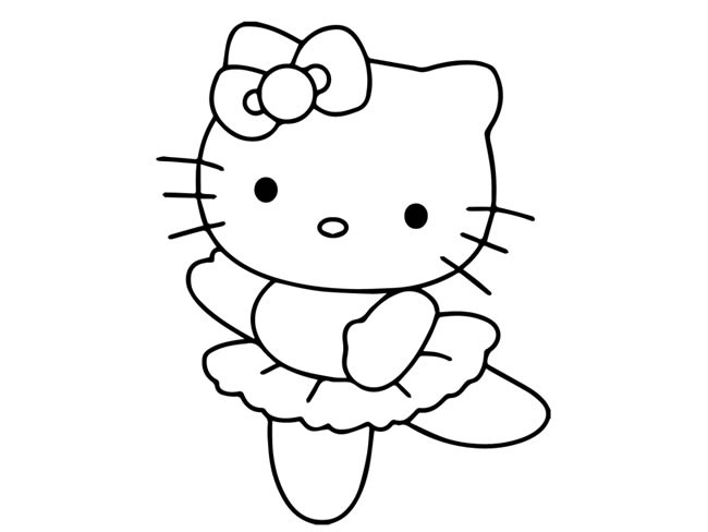 动漫人物简笔画：4款kitty猫简笔画图片大全