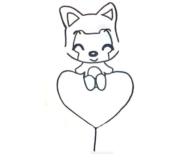 儿童学画阿狸简笔画步骤教程 卡通人物阿狸的简单画法
