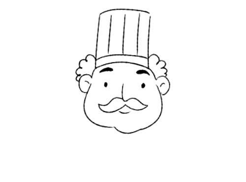 儿童学画厨师简笔画步骤教程 厨师的简单画法