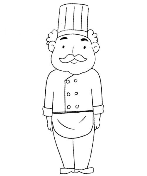 儿童学画厨师简笔画步骤教程 厨师的简单画法