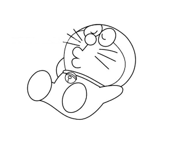 动漫人物哆啦A梦蓝胖子简笔画步骤教程 蓝胖子的简单画法