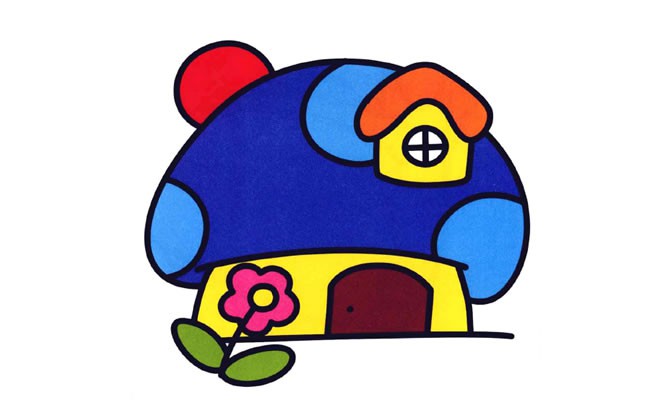 漂亮的蘑菇小屋简笔画图片 蘑菇小屋如何画