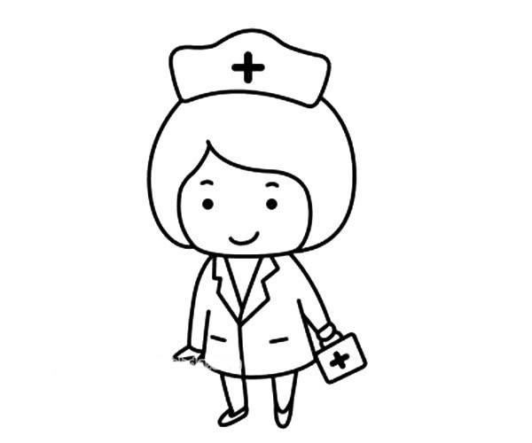 女护士的简单画法 儿童学画女护士简笔画步骤教程