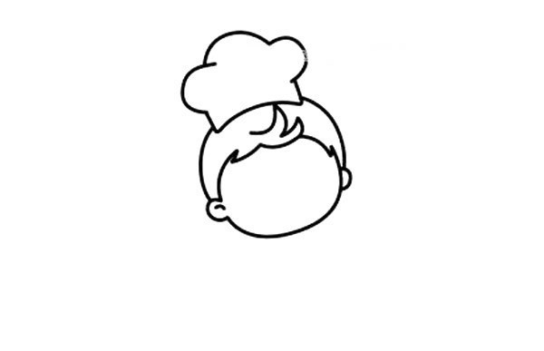 如何画厨师 儿童学画开心的厨师简笔画步骤教程