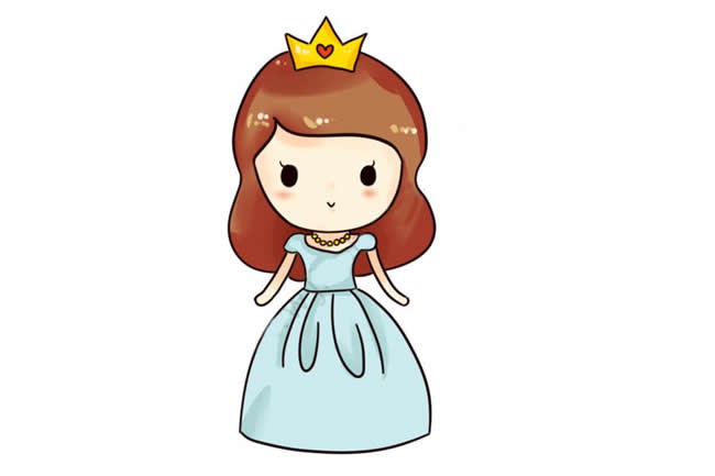 【公主简笔画】美丽的公主简笔画步骤图解教程
