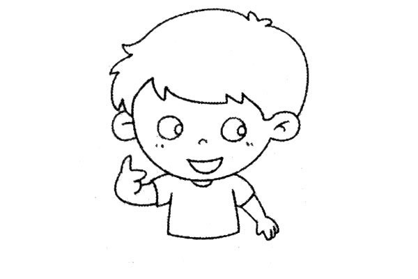 简单九步教画可爱的小男孩简笔画步骤图解教程