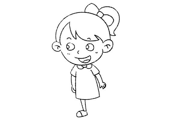 简单九步画出可爱的小女孩简笔画