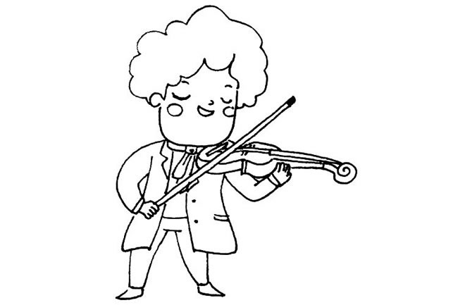 帅气的小提琴手简笔画