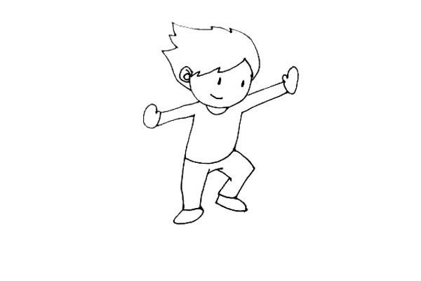 简单八步画出：玩滑板的小男孩简笔画