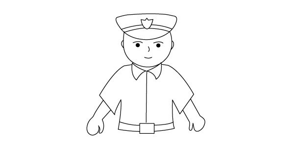 「警察画法」帅气的警察简笔画步骤图解教程