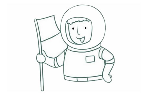 宇航员简笔画的画法步骤教程&amp;#8203;