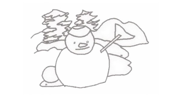 雪人简笔画的画法步骤图教程
