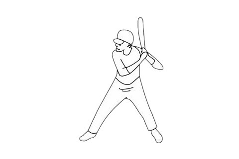 棒球运动员简笔画简单画法步骤图解教程及图片大全