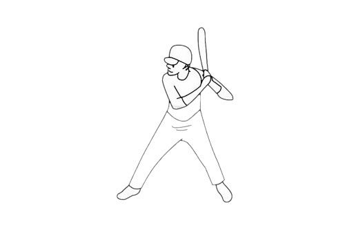棒球运动员简笔画简单画法步骤图解教程及图片大全