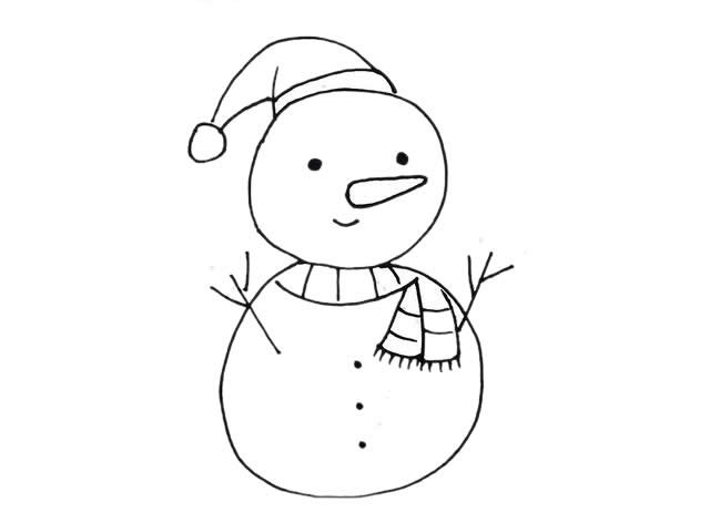 用数字8画漂亮的雪人简笔画步骤教程