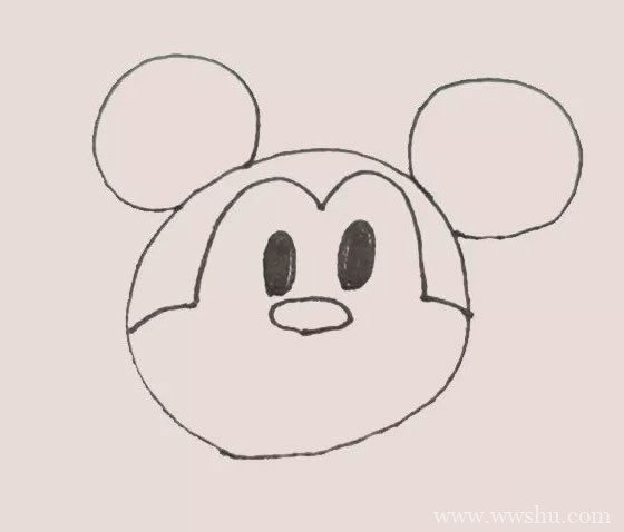 卡通人物米老鼠简笔画彩色画法步骤图解