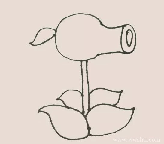 [豌豆射手简笔画]植物大战僵尸豌豆射手简笔画步骤图解教程