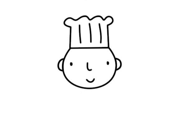 厨师简笔画带颜色_幼儿学画厨师简笔画步骤画法