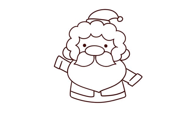 打招呼的圣诞老人简笔画步骤画法图片教程