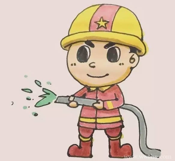 消防员如何画简单 消防员简笔画步骤图解教程