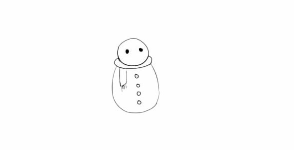 雪人如何画漂亮又简单_戴围巾的雪人简笔画步骤图解教程