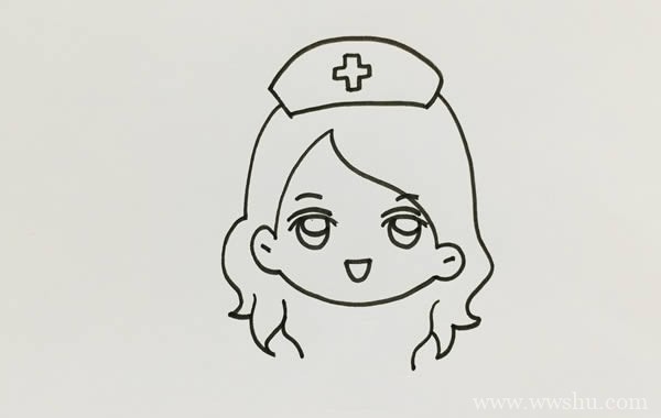 可爱的卡通护士简笔画画法步骤图片