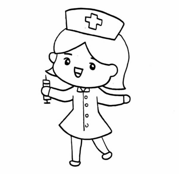 护士简笔画简单又漂亮,护士画法步骤图解教程