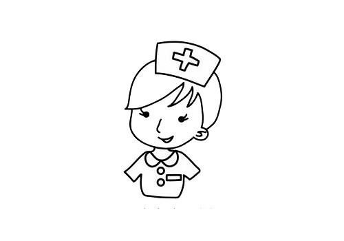 护士简笔画简单又漂亮 护士简笔画一步一步画图片