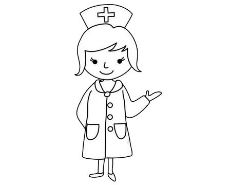 护士简笔画简单又漂亮 护士简笔画一步一步画图片