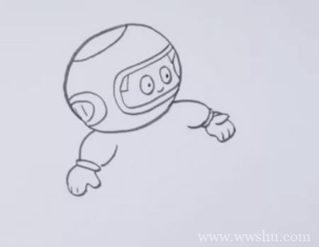 宇航员如何画简单又漂亮-宇航员简笔画步骤图