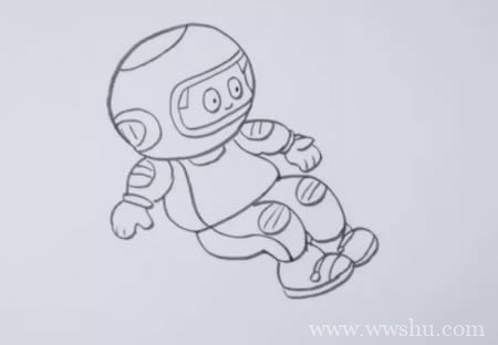 宇航员如何画简单又漂亮-宇航员简笔画步骤图