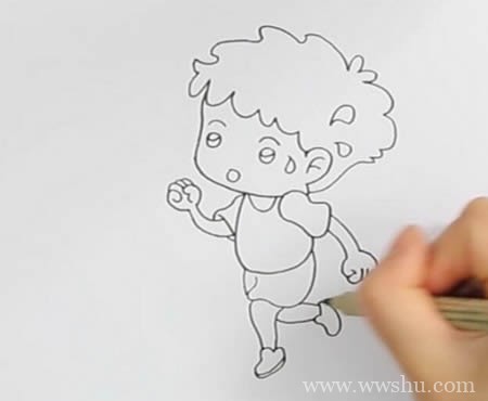 跑步的小男孩简笔画如何画简单漂亮