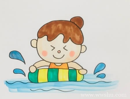 小孩游泳简笔画如何画简单又漂亮