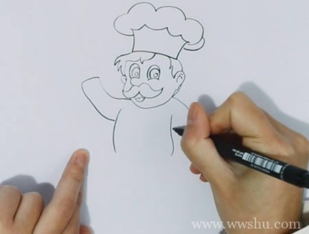厨师简笔画如何画步骤图片