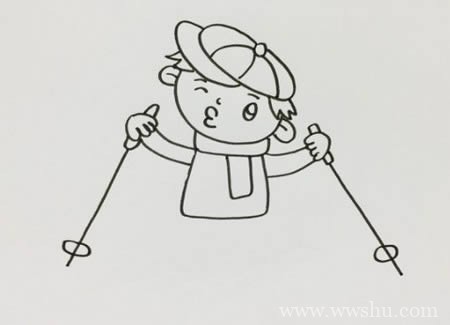 儿童滑雪简笔画如何画步骤图解