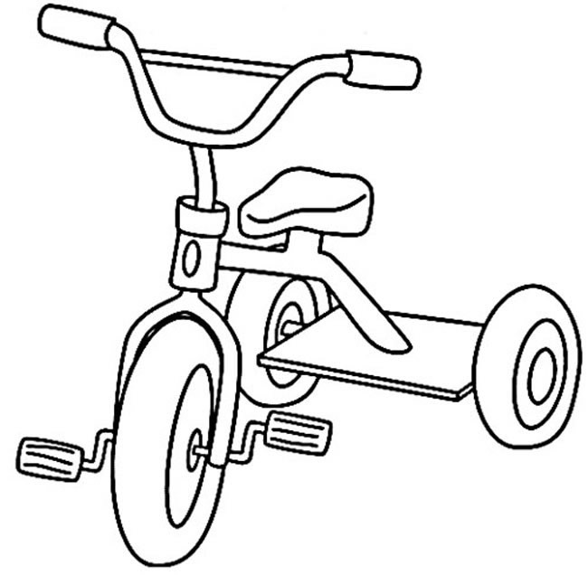 儿童三轮单车简笔画 儿童三轮单车交通工具简笔画步骤图片大全