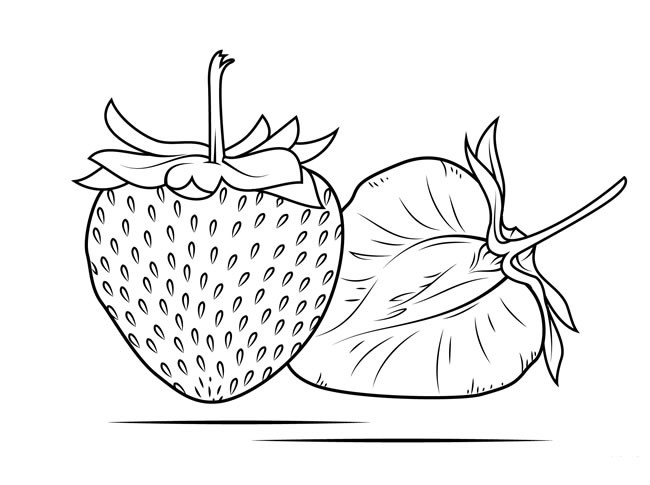 【草莓简笔画】切开的草莓简笔画图片