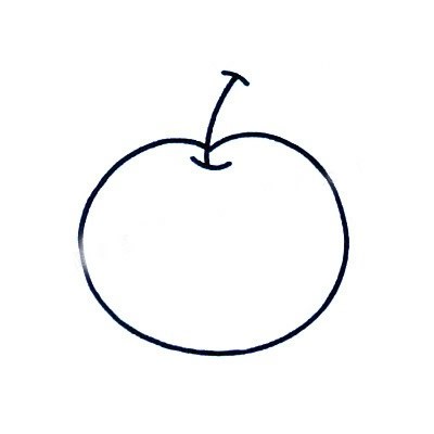 涂色的苹果简笔画图片 幼儿画苹果的画法步骤教程