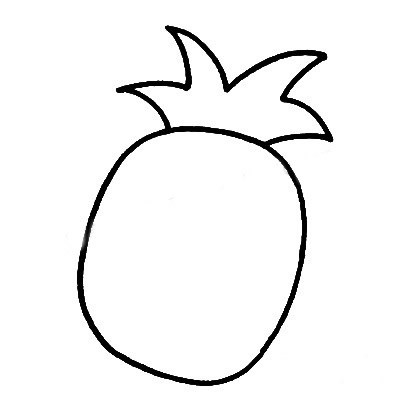 菠萝简笔画彩色图片 水果简笔画菠萝的画法步骤大全