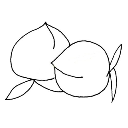【桃简笔画图片】两颗桃子的画法简笔画