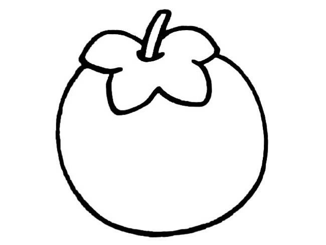 【柿子简笔画】水果简笔画柿子的画法