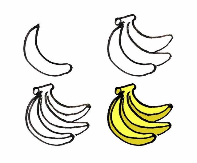 简单四步画出香蕉简笔画的画法