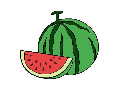 水果西瓜的简笔画步骤图片大全